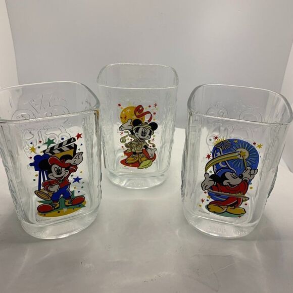 2000 McDonald Disney Mickey Mouse 3 Set Glasses - Picture 1 of 14